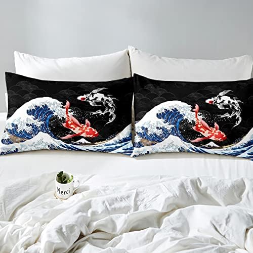 Feelyou Japanese Koi Fish Sheet Set 4Pcs Queen Size