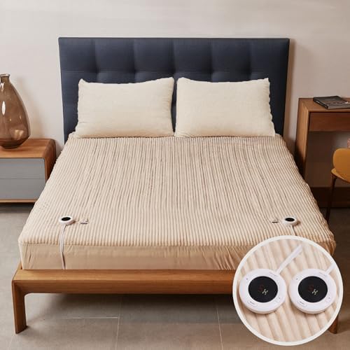 Heated Mattress Pad King Size Dual Control - 6 Heat Settings
