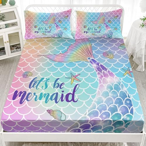Smell Sunshine Mermaid Tail Sheet Set 4PCS for Kids