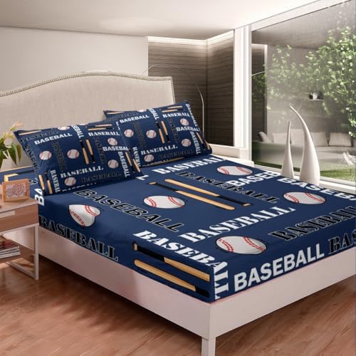 Feelyou Boys Baseball Print Sheet Set Full Size
