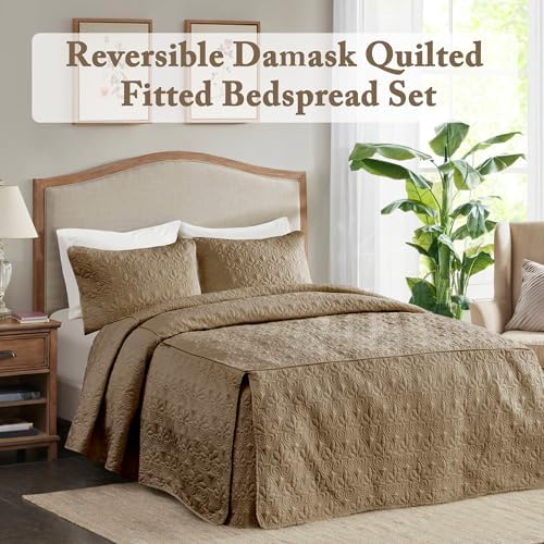 Madison Park Quebec 3 Piece Split Corner Quilted Bedspread Set