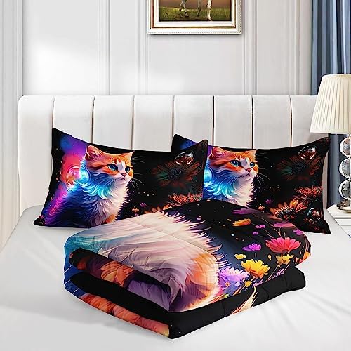 Kawaii Cat 3D Comforter Set for Kids