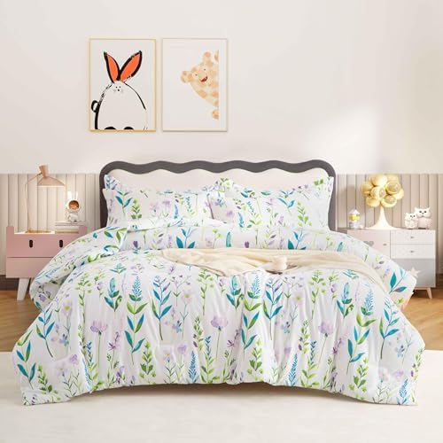 SDY 7PCS Floral Comforter Set for Kids