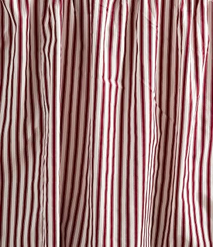 CHIXIN Ticking Stripe Ruffle Skirt Bedspread 3 Piece Set - Burgundy Red