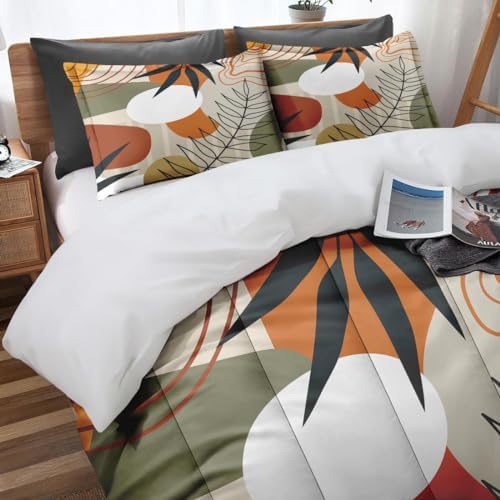 Culudea Leaves Flower Summer Comforter Set King Size