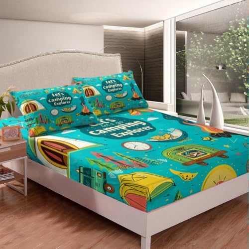 Erosebridal Camper Fitted Sheet Twin Set for Kids
