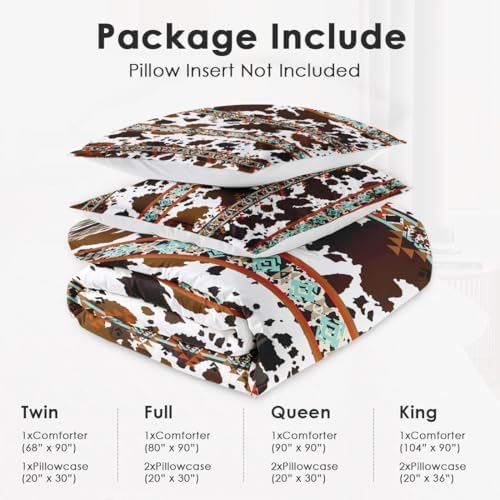 WeCozy King Size Comforter Set with Cowhide Design