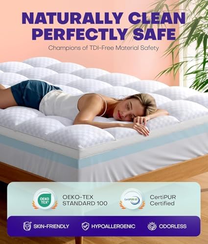 Biteany Dual Layer Mattress Topper for Pressure Relief and Support
