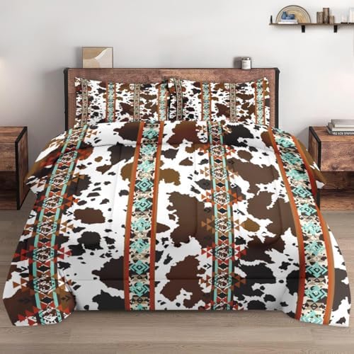 WeCozy King Size Comforter Set with Cowhide Design