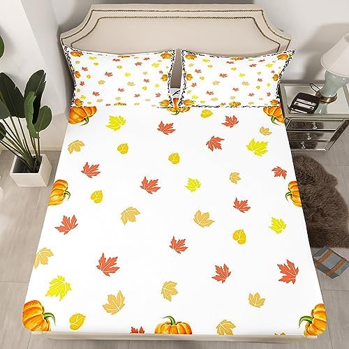 Erosebridal Pumpkin Bed Sheet Set Queen Size 1