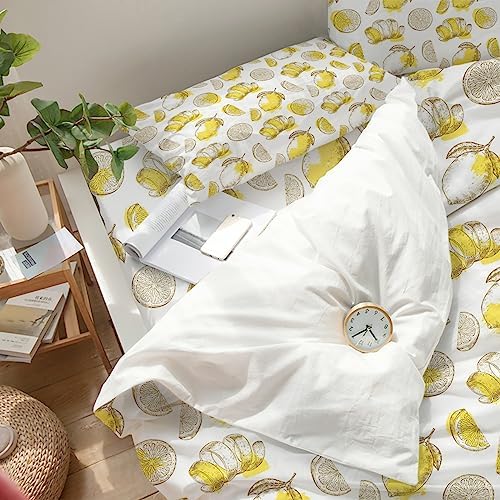 LooPoP 4PCS California King Bedding Set Lemon Sketch Comforter Sheet