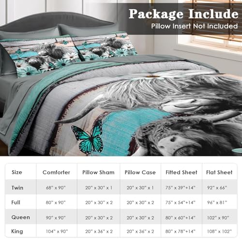 Pamnest Comforter Set Queen Size with Flower Daisy Design