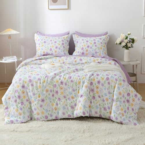 Wajade Floral Comforter Set Bed in a Bag for Girls