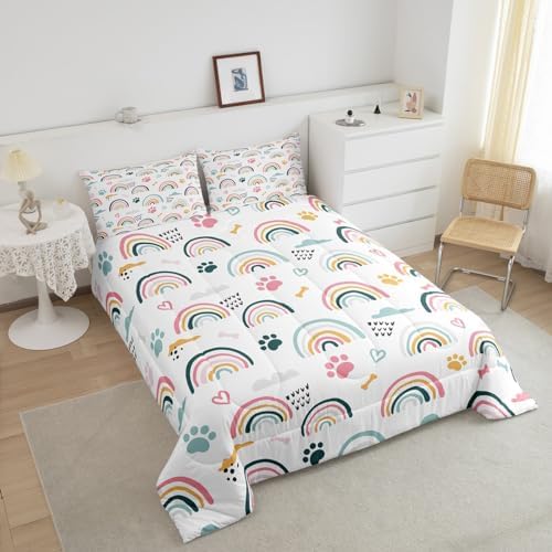 Homewish Girls Rainbow Cloud Bones Comforter Set