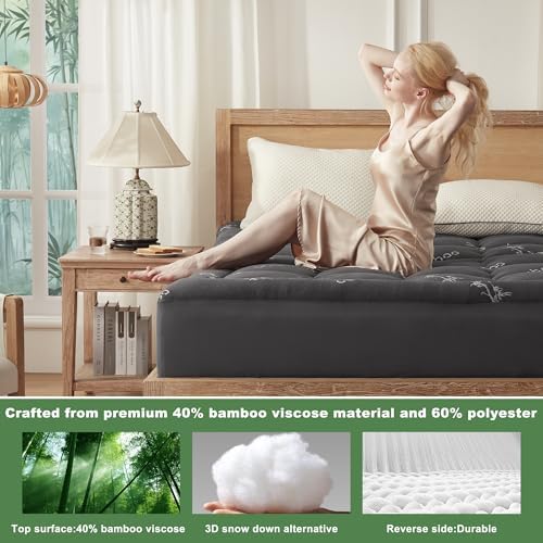 BEDLORE Queen Mattress Topper Bamboo Viscose 1