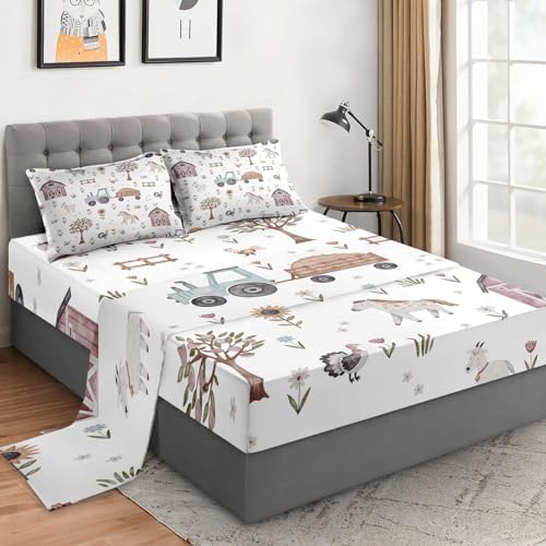 WeCozy Queen 4 Pcs Bed Sheet Set with 14 Deep Pocket