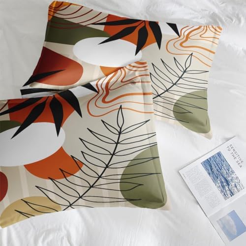Culudea Leaves Flower Summer Comforter Set King Size