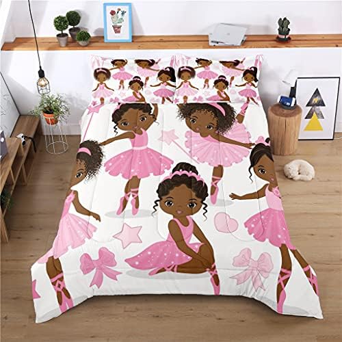 SIRDO Twin Bedding Set for Girls - Ballet Dancer Comforter