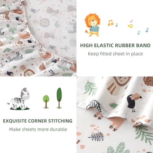 Jessrydo Full Sheet Set Kids 4 Piece Animal Pattern
