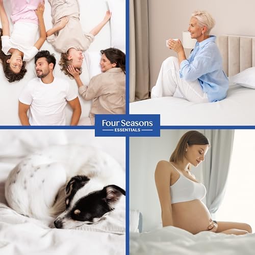 Four Seasons Essentials Queen Mattress Encasement - Waterproof Dust Mite Bedbug Pet Hair Protection