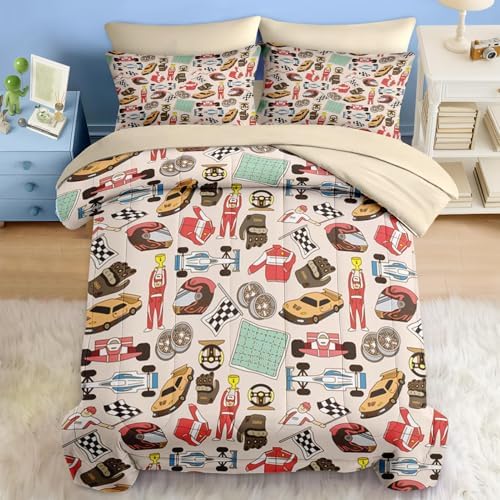 Pamnest Comforter Set Twin Size Race Car Theme