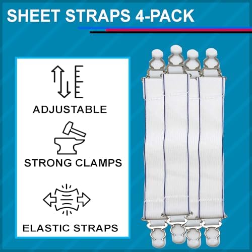 Blue Magic Waterbed Elastic Sheet Straps 4-Pack
