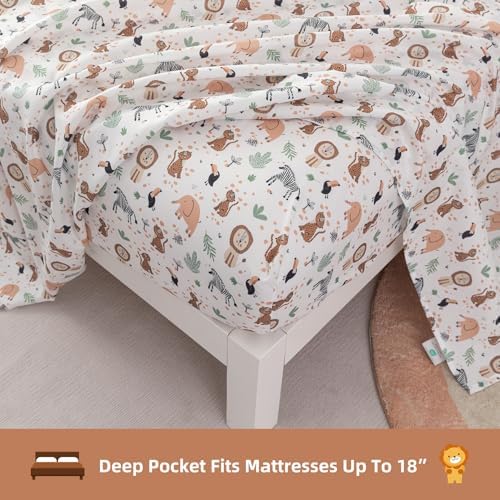 Jessrydo Full Sheet Set Kids 4 Piece Animal Pattern