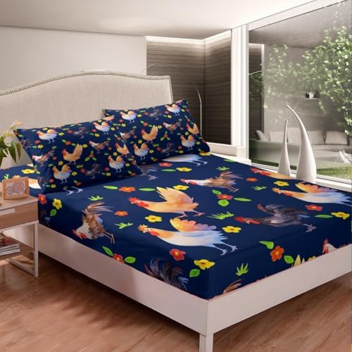 Erosebridal Rooster Bedding Set for Kids Twin Size