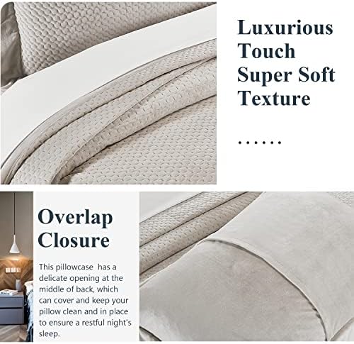 SimpleOpulence Velvet Bedspread Set 3Pcs Queen Size