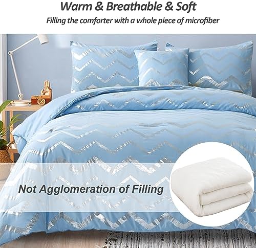 Menghomeus Glitter Metallic Comforter Set Twin XL 1