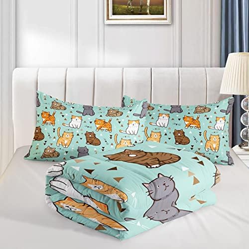 BSNTHO Cat Comforter Set for Kids Bedding 1