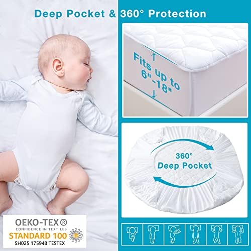 Lunsing Queen Mattress Protector Waterproof 6-18 Inch Deep Pocket