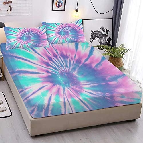 MUSOLEI Tie Dye Fitted Sheet Set for Kids