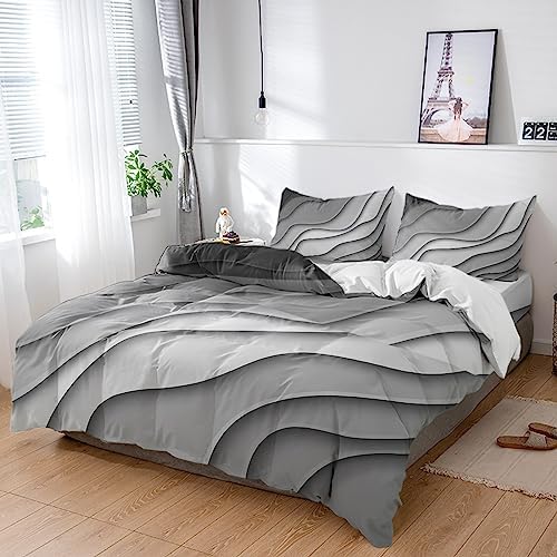LooPoP 4PCS California King Bedding Set Grey