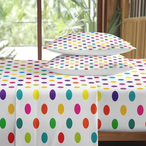 Pamnest Full Size Bed Sheet Sets with Retro Polka Dots