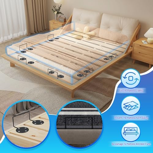 Laowu 6 Pack Mattress Retainer Bars with Non-Slip Grippers