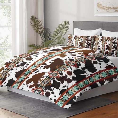 WeCozy King Size Comforter Set with Cowhide Design