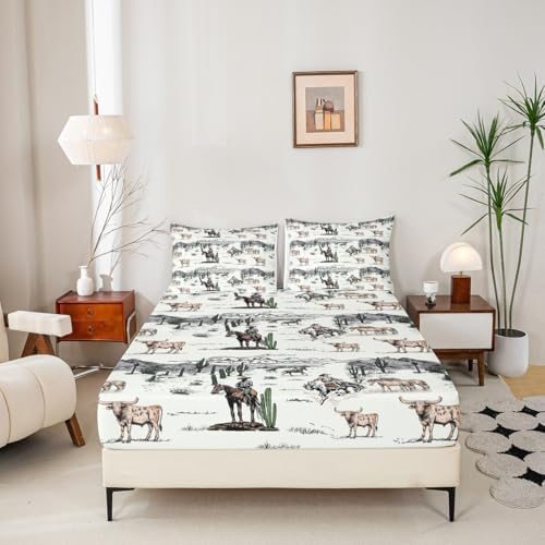 Castle Fairy Western Cowboy Queen Fitted Sheet Set