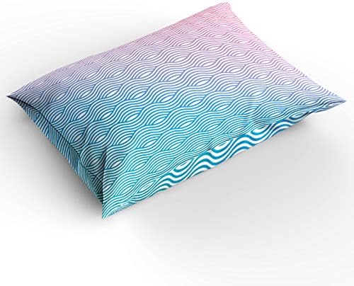 LooPoP 4PCS California King Duvet Set Soft Ombre Wave Pattern