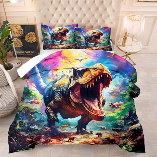 VTKON Kids Dinosaur Comforter Set Full Size