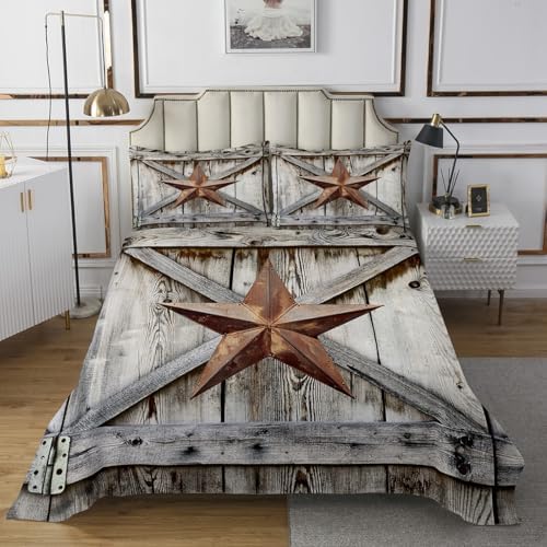 Feelyou Texas Star Bedspread King Size Quilted Coverlet Set 3Pcs