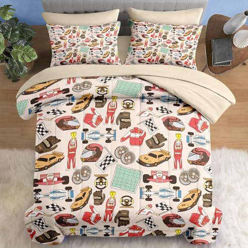 Pamnest Comforter Set Twin Size Race Car Theme