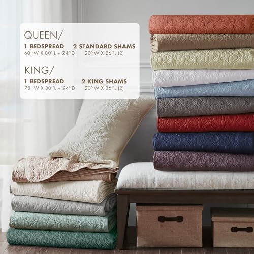 Madison Park Quebec 3 Piece Split Corner Quilted Bedspread Set