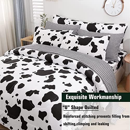 SUCSES Cow Print Comforter Set 8-Piece Kids Bedding