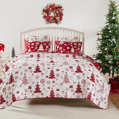 Greenland Home Novelty Peppermint Party Coverlet Set 3-Piece