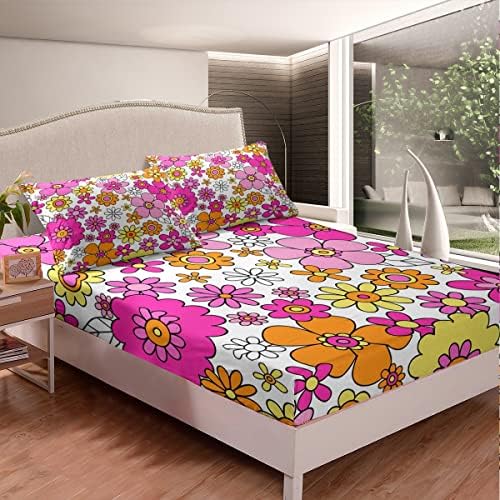 Feelyou Groovy Flower Bed Sheet Set 3Pcs Twin Size