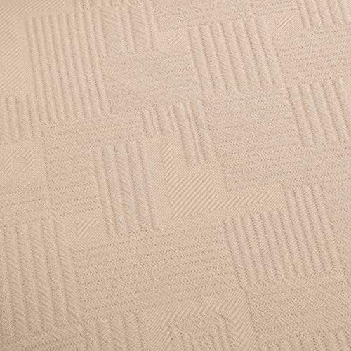Superior 100 Cotton Geometric Fret Bedspread Set Queen Bisque