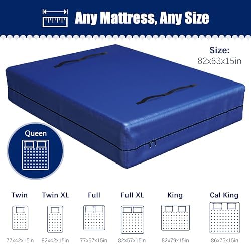 Cosy Family Mattress Encasement with 8 Handles - Queen Size Blue