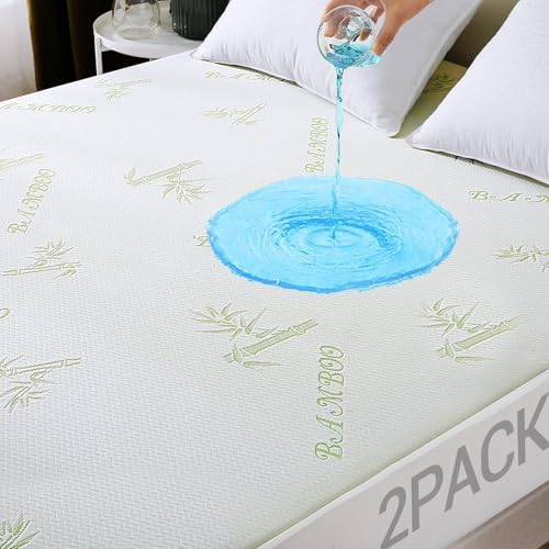 MUXHOMO Twin Mattress Protector Waterproof Cooling Breathable 2 Pack 1