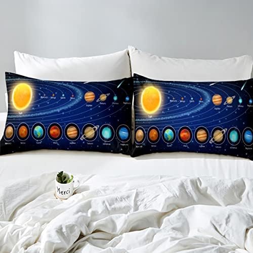 Feelyou Solar System Fitted Sheet Set with 8 Planets